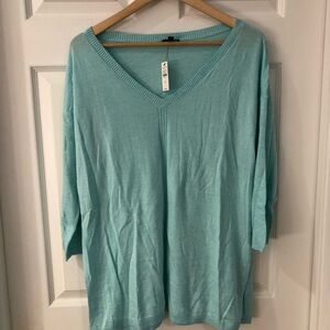 Talbots Aqua V-Neck Tunic
